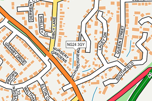 NG24 3GY map - OS OpenMap – Local (Ordnance Survey)