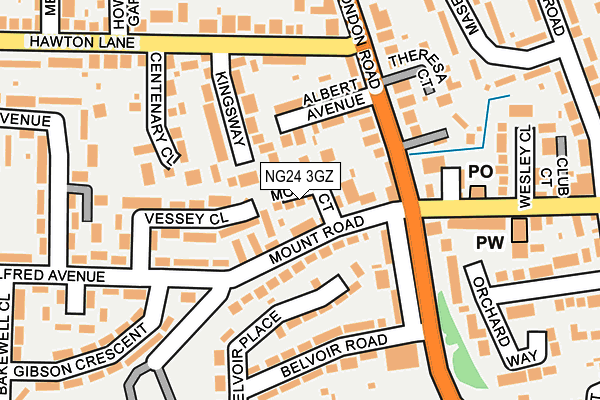 NG24 3GZ map - OS OpenMap – Local (Ordnance Survey) NG24 3GZ map - OS OpenMap – Local (Ordnance Survey)