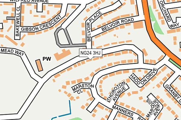 NG24 3HJ map - OS OpenMap – Local (Ordnance Survey) NG24 3HJ map - OS OpenMap – Local (Ordnance Survey)
