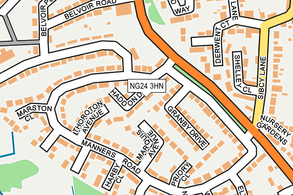 NG24 3HN map - OS OpenMap – Local (Ordnance Survey) NG24 3HN map - OS OpenMap – Local (Ordnance Survey)