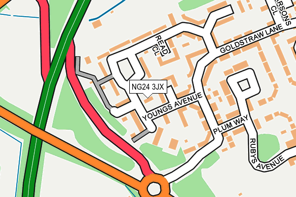 NG24 3JX map - OS OpenMap – Local (Ordnance Survey) NG24 3JX map - OS OpenMap – Local (Ordnance Survey)
