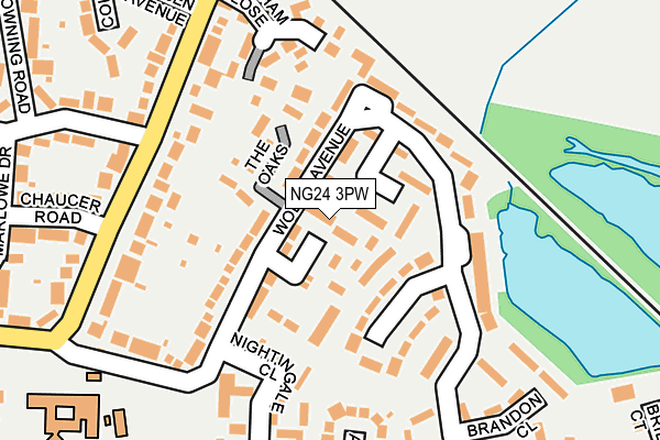 NG24 3PW map - OS OpenMap – Local (Ordnance Survey) NG24 3PW map - OS OpenMap – Local (Ordnance Survey)