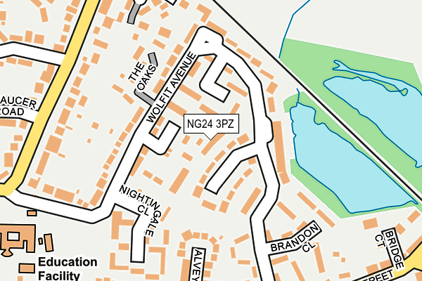 NG24 3PZ map - OS OpenMap – Local (Ordnance Survey) NG24 3PZ map - OS OpenMap – Local (Ordnance Survey)