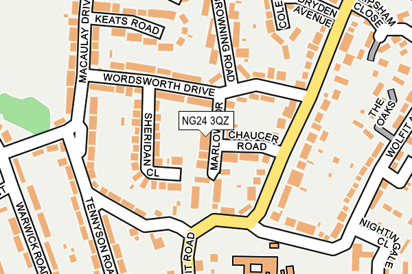 NG24 3QZ map - OS OpenMap – Local (Ordnance Survey) NG24 3QZ map - OS OpenMap – Local (Ordnance Survey)