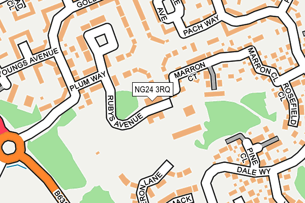NG24 3RQ map - OS OpenMap – Local (Ordnance Survey) NG24 3RQ map - OS OpenMap – Local (Ordnance Survey)