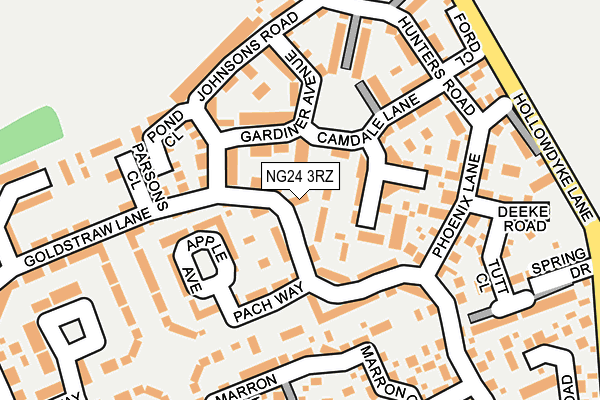 NG24 3RZ map - OS OpenMap – Local (Ordnance Survey) NG24 3RZ map - OS OpenMap – Local (Ordnance Survey)