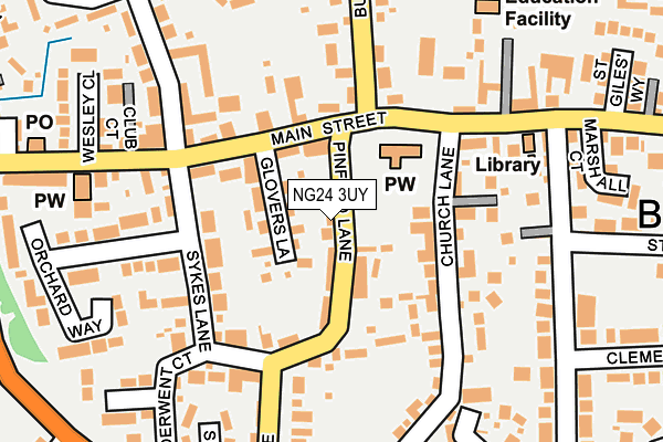NG24 3UY map - OS OpenMap – Local (Ordnance Survey) NG24 3UY map - OS OpenMap – Local (Ordnance Survey)