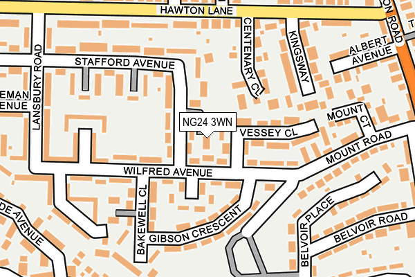 NG24 3WN map - OS OpenMap – Local (Ordnance Survey) NG24 3WN map - OS OpenMap – Local (Ordnance Survey)