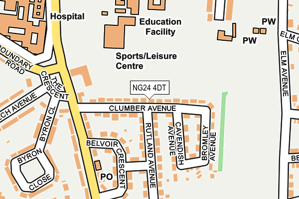 NG24 4DT map - OS OpenMap – Local (Ordnance Survey) NG24 4DT map - OS OpenMap – Local (Ordnance Survey)