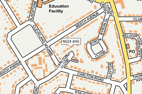 NG24 4HG map - OS OpenMap – Local (Ordnance Survey) NG24 4HG map - OS OpenMap – Local (Ordnance Survey)