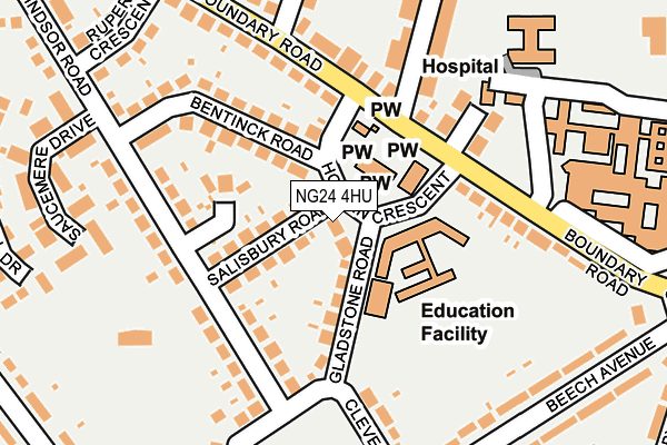 NG24 4HU map - OS OpenMap – Local (Ordnance Survey) NG24 4HU map - OS OpenMap – Local (Ordnance Survey)