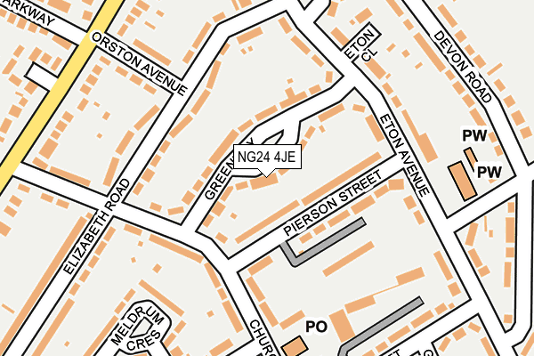 NG24 4JE map - OS OpenMap – Local (Ordnance Survey) NG24 4JE map - OS OpenMap – Local (Ordnance Survey)