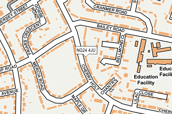 NG24 4JU map - OS OpenMap – Local (Ordnance Survey) NG24 4JU map - OS OpenMap – Local (Ordnance Survey)