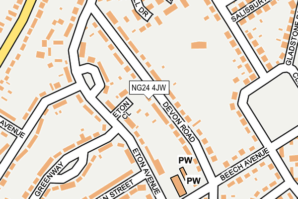 NG24 4JW map - OS OpenMap – Local (Ordnance Survey) NG24 4JW map - OS OpenMap – Local (Ordnance Survey)