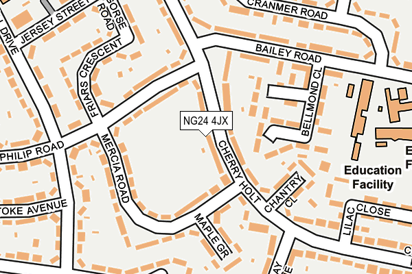 NG24 4JX map - OS OpenMap – Local (Ordnance Survey) NG24 4JX map - OS OpenMap – Local (Ordnance Survey)