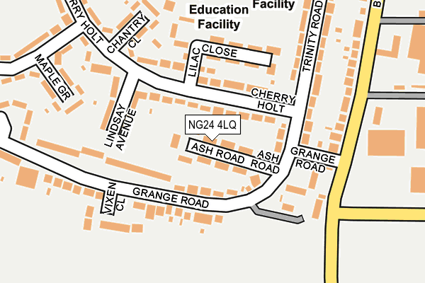 NG24 4LQ map - OS OpenMap – Local (Ordnance Survey) NG24 4LQ map - OS OpenMap – Local (Ordnance Survey)