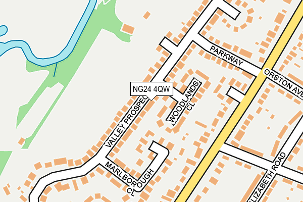 NG24 4QW map - OS OpenMap – Local (Ordnance Survey) NG24 4QW map - OS OpenMap – Local (Ordnance Survey)