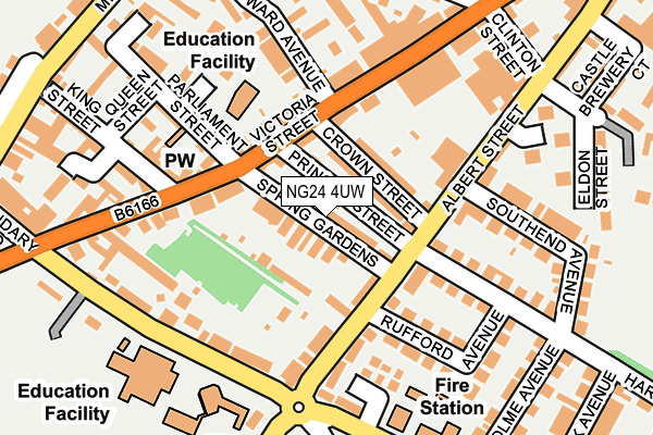 NG24 4UW map - OS OpenMap – Local (Ordnance Survey) NG24 4UW map - OS OpenMap – Local (Ordnance Survey)