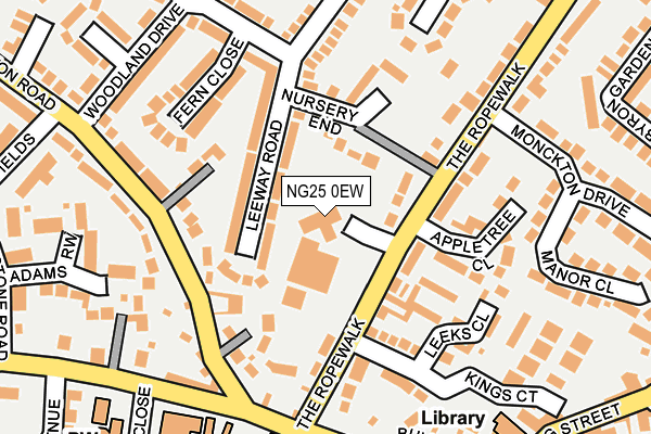 NG25 0EW map - OS OpenMap – Local (Ordnance Survey) NG25 0EW map - OS OpenMap – Local (Ordnance Survey)