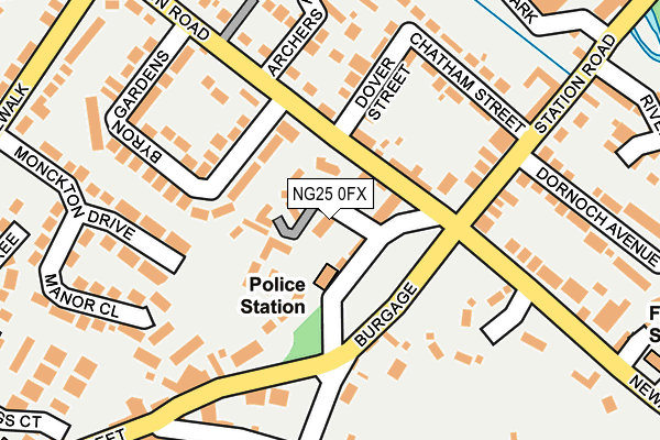 NG25 0FX map - OS OpenMap – Local (Ordnance Survey) NG25 0FX map - OS OpenMap – Local (Ordnance Survey)