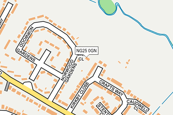NG25 0GN map - OS OpenMap – Local (Ordnance Survey) NG25 0GN map - OS OpenMap – Local (Ordnance Survey)