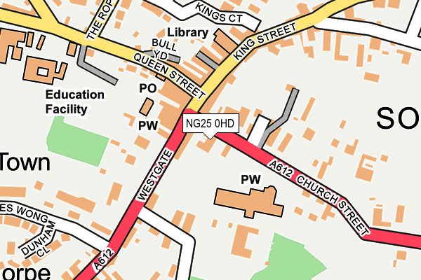 NG25 0HD map - OS OpenMap – Local (Ordnance Survey)