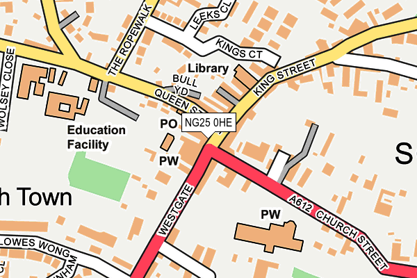 NG25 0HE map - OS OpenMap – Local (Ordnance Survey) NG25 0HE map - OS OpenMap – Local (Ordnance Survey)