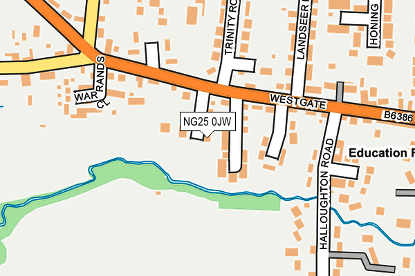 NG25 0JW map - OS OpenMap – Local (Ordnance Survey) NG25 0JW map - OS OpenMap – Local (Ordnance Survey)