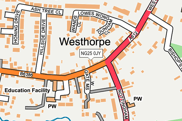 NG25 0JY map - OS OpenMap – Local (Ordnance Survey) NG25 0JY map - OS OpenMap – Local (Ordnance Survey)