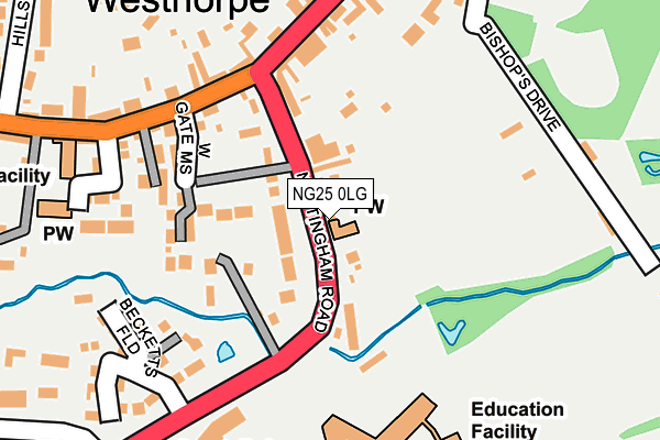 NG25 0LG map - OS OpenMap – Local (Ordnance Survey) NG25 0LG map - OS OpenMap – Local (Ordnance Survey)