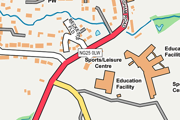 NG25 0LW map - OS OpenMap – Local (Ordnance Survey) NG25 0LW map - OS OpenMap – Local (Ordnance Survey)