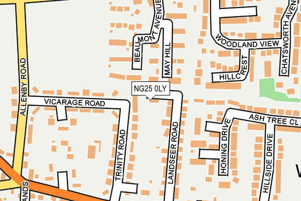NG25 0LY map - OS OpenMap – Local (Ordnance Survey) NG25 0LY map - OS OpenMap – Local (Ordnance Survey)