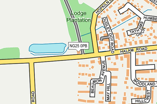 NG25 0PB map - OS OpenMap – Local (Ordnance Survey) NG25 0PB map - OS OpenMap – Local (Ordnance Survey)
