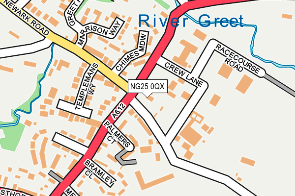 NG25 0QX map - OS OpenMap – Local (Ordnance Survey) NG25 0QX map - OS OpenMap – Local (Ordnance Survey)