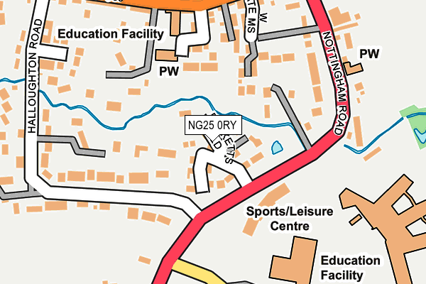 NG25 0RY map - OS OpenMap – Local (Ordnance Survey) NG25 0RY map - OS OpenMap – Local (Ordnance Survey)
