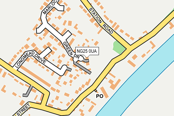 NG25 0UA map - OS OpenMap – Local (Ordnance Survey) NG25 0UA map - OS OpenMap – Local (Ordnance Survey)