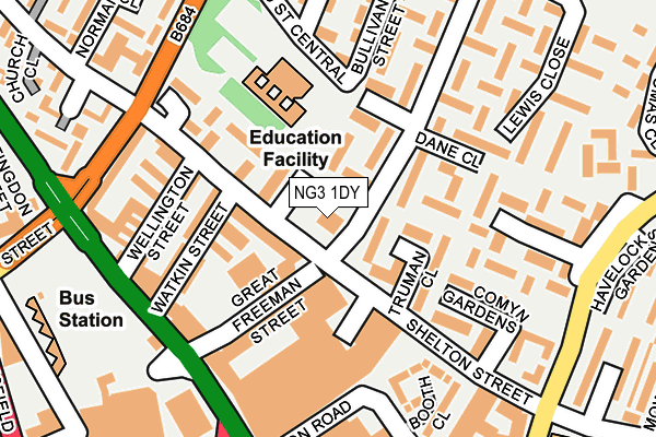 NG3 1DY map - OS OpenMap – Local (Ordnance Survey) NG3 1DY map - OS OpenMap – Local (Ordnance Survey)