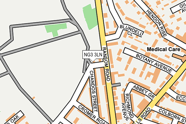 NG3 3LN map - OS OpenMap – Local (Ordnance Survey) NG3 3LN map - OS OpenMap – Local (Ordnance Survey)