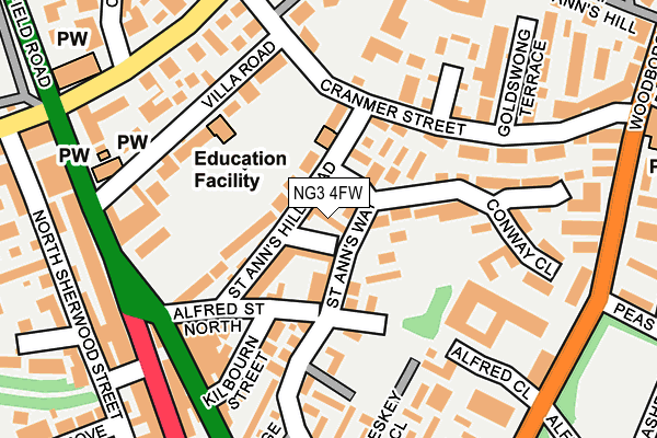 NG3 4FW map - OS OpenMap – Local (Ordnance Survey) NG3 4FW map - OS OpenMap – Local (Ordnance Survey)