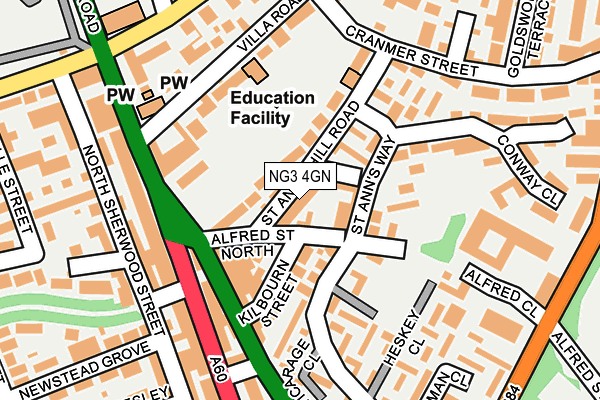 NG3 4GN map - OS OpenMap – Local (Ordnance Survey) NG3 4GN map - OS OpenMap – Local (Ordnance Survey)