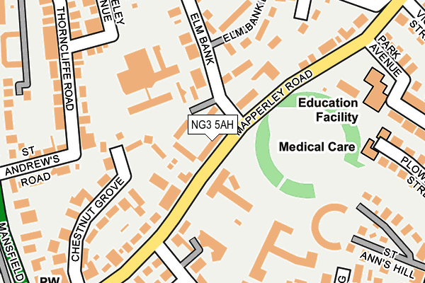 NG3 5AH map - OS OpenMap – Local (Ordnance Survey) NG3 5AH map - OS OpenMap – Local (Ordnance Survey)