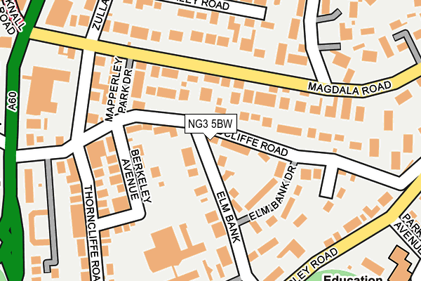 NG3 5BW map - OS OpenMap – Local (Ordnance Survey) NG3 5BW map - OS OpenMap – Local (Ordnance Survey)