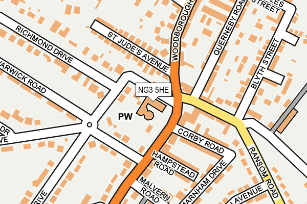 NG3 5HE map - OS OpenMap – Local (Ordnance Survey) NG3 5HE map - OS OpenMap – Local (Ordnance Survey)