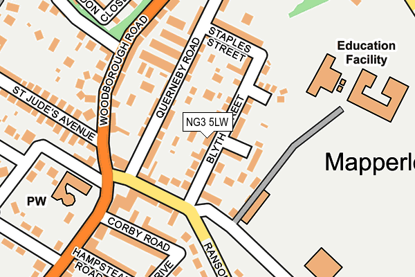 NG3 5LW map - OS OpenMap – Local (Ordnance Survey) NG3 5LW map - OS OpenMap – Local (Ordnance Survey)