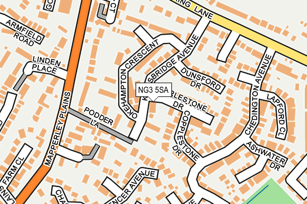 NG3 5SA map - OS OpenMap – Local (Ordnance Survey) NG3 5SA map - OS OpenMap – Local (Ordnance Survey)