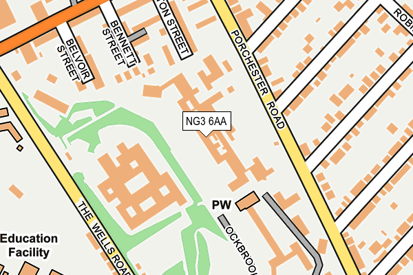 NG3 6AA map - OS OpenMap – Local (Ordnance Survey) NG3 6AA map - OS OpenMap – Local (Ordnance Survey)