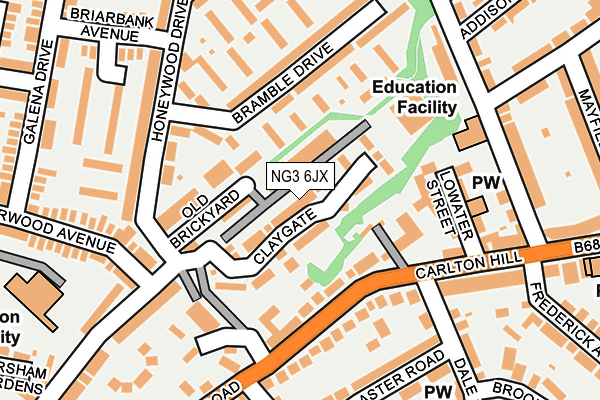 NG3 6JX map - OS OpenMap – Local (Ordnance Survey) NG3 6JX map - OS OpenMap – Local (Ordnance Survey)