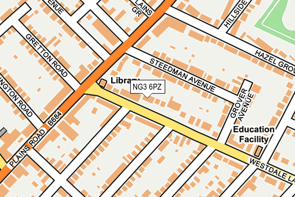 NG3 6PZ map - OS OpenMap – Local (Ordnance Survey) NG3 6PZ map - OS OpenMap – Local (Ordnance Survey)