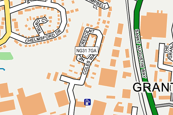 NG31 7GA map - OS OpenMap – Local (Ordnance Survey) NG31 7GA map - OS OpenMap – Local (Ordnance Survey)