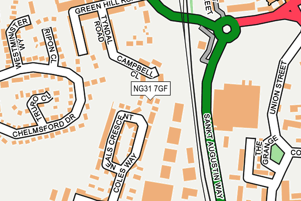 NG31 7GF map - OS OpenMap – Local (Ordnance Survey) NG31 7GF map - OS OpenMap – Local (Ordnance Survey)